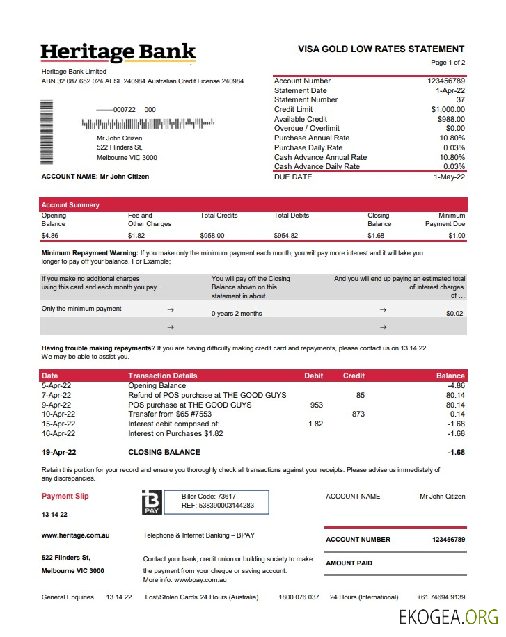 Australie Heritage Bank st 2 pages